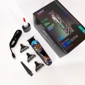 Триммер аккумуляторный для стрижки VGR V-260 RED, 3 насадки, LED дисплей. Изображение №9