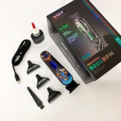 Триммер аккумуляторный для стрижки VGR V-260 RED, 3 насадки, LED дисплей. Изображение №14