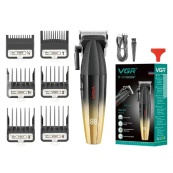 Машинка для стрижки волос аккумуляторная Professional Turbo с разными насадками VGR V-003. Цвет: желтый. Изображение №3 Машинка для стрижки волос аккумуляторная Professional Turbo с разными насадками VGR V-003. Цвет: желтый. Изображение №3