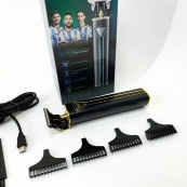 Професійна акумуляторна машинка для стрижки VGR V-009 тример для бороди та вусів. Колір: золотий. Зображення №6