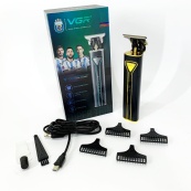 Професійна акумуляторна машинка для стрижки VGR V-009 тример для бороди та вусів. Колір: золотий. Зображення №8