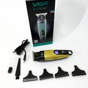 Машинка для стрижки волосся VGR V-975 тример для бороди та вусів. Колір: золотий. Зображення №5