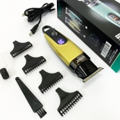 Машинка для стрижки волосся VGR V-975 тример для бороди та вусів. Колір: золотий. Зображення №10