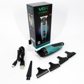 Машинка для стрижки волосся VGR V-975 тример для бороди та вусів. Колір: зелений. Зображення №4