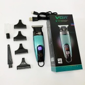 Машинка для стрижки волосся VGR V-975 тример для бороди та вусів. Колір: зелений. Зображення №12