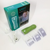Дуже тиха бездротова машинка для стрижки волосся дітей VGR V-150 з насадками. Колір: зелений. Зображення №3
