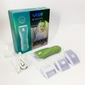 Дуже тиха бездротова машинка для стрижки волосся дітей VGR V-150 з насадками. Колір: зелений. Зображення №5