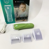 Дуже тиха бездротова машинка для стрижки волосся дітей VGR V-150 з насадками. Колір: зелений. Зображення №6