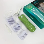 Дуже тиха бездротова машинка для стрижки волосся дітей VGR V-150 з насадками. Колір: зелений. Зображення №7