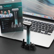 Електробритва 3 в 1 VGR V-625 Акумуляторний триммер для носа, вух, тіла та брів з підставкою. Зображення №3