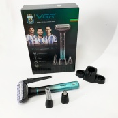 Електробритва 3 в 1 VGR V-625 Акумуляторний триммер для носа, вух, тіла та брів з підставкою. Зображення №6