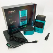 Электробритва-шейвер для бороды и лица VGR V-307 GREEN металлический корпус. Изображение №4
