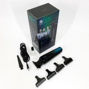 Профессиональный триммер для бороды и усов с керамикой VGR V-930 насадки 1-7 мм. Цвет: зеленый. Изображение №4