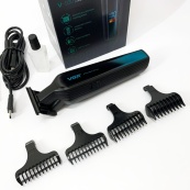 Профессиональный триммер для бороды и усов с керамикой VGR V-930 насадки 1-7 мм. Цвет: зеленый. Изображение №5