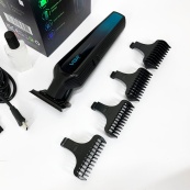 Профессиональный триммер для бороды и усов с керамикой VGR V-930 насадки 1-7 мм. Цвет: зеленый. Изображение №6