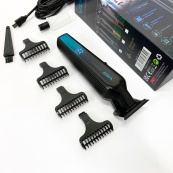 Профессиональный триммер для бороды и усов с керамикой VGR V-930 насадки 1-7 мм. Цвет: зеленый. Изображение №11