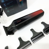 Професійний триммер для бороди та вусів з керамікою VGR V-930 насадки 1-7 мм. Колір: червоний. Зображення №7