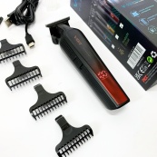 Професійний триммер для бороди та вусів з керамікою VGR V-930 насадки 1-7 мм. Колір: червоний. Зображення №10