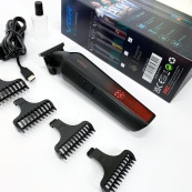 Професійний триммер для бороди та вусів з керамікою VGR V-930 насадки 1-7 мм. Колір: червоний. Зображення №11