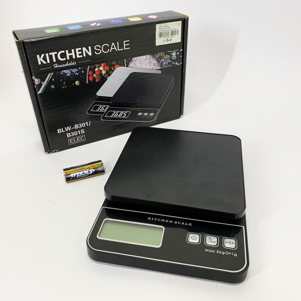 Ваги кухонні електронні B301, 5кг (1г) Ваги кухонні електронні B301, 5кг (1г)