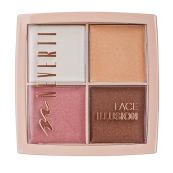 Палетка хайлайтерів для обличчя Neverti Illusion, 4 відтінки (NP206). Зображення №2