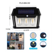 Ліхтар вольфрамова лампа на сонячній батареї 999-38W, датчик руху, АКБ 18650. Зображення №6