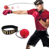 Файтбол на голову тренажер м'яч для боксу на реакцію для відпрацювання удару пов'язка м'ячик боксерський еспандер. Зображення №3