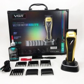 Машинка для стрижки VGR V-015 акумуляторна бездротова професійна 6 насадок. Зображення №2