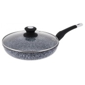 Сковорода UNIQUE UN-5115-24 см із кришкою/граніт світлий. Зображення №4