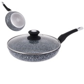 Сковорода UNIQUE UN-5115-24 см із кришкою/граніт світлий. Зображення №6