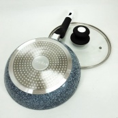 Сковорода UNIQUE UN-5115-24 см із кришкою/граніт світлий. Зображення №16