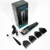 Професійна машинка для стрижки волосся триммер VGR V-291 з насадками, електробритва. Колір: синій. Зображення №3