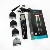Професійна машинка для стрижки волосся триммер VGR V-291 з насадками, електробритва. Колір: синій. Зображення №10