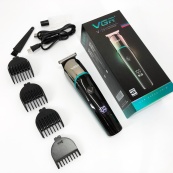 Професійна машинка для стрижки волосся триммер VGR V-291 з насадками, електробритва. Колір: синій. Зображення №14