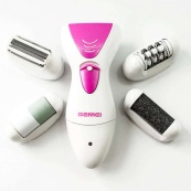 Епілятор Gemei GM-7006 4в1 - Професійний бездротовий епілятор бритва з насадками триммер + пемза. Зображення №3