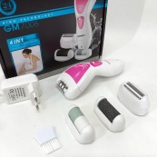 Епілятор Gemei GM-7006 4в1 - Професійний бездротовий епілятор бритва з насадками триммер + пемза. Зображення №6
