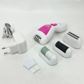 Епілятор Gemei GM-7006 4в1 - Професійний бездротовий епілятор бритва з насадками триммер + пемза. Зображення №9