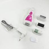 Епілятор Gemei GM-7006 4в1 - Професійний бездротовий епілятор бритва з насадками триммер + пемза. Зображення №11