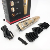 Беспроводная машинка для стрижки волос GEMEI GM-6112 аккумуляторная. Цвет: золотой. Изображение №3