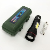 Ліхтар тактичний Bailong BL-520 T6 світлодіодний на акумуляторі, кишеньковий міні ліхтар, ручний потужний. Зображення №10