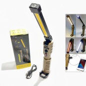 Світлодіодний ліхтар Power Bank кемпінг WL-08 XPE+COB, червоний+білий+жовтий, магніт, гачок. Зображення №9