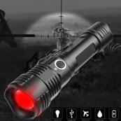 Фонарь ручной аккумуляторный PLD-11-4XPE(RGB), Карманный фонарь с usb зарядкой, Тактический фонарь police. Изображение №6 Фонарь ручной аккумуляторный PLD-11-4XPE(RGB), Карманный фонарь с usb зарядкой, Тактический фонарь police. Изображение №6