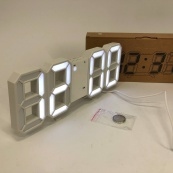 Годинник настільний LY-1089 з білим підсвічуванням LED білий, Годинник електронний світиться, Електронний годинник VST. Зображення №5