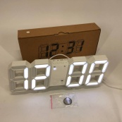 Годинник настільний LY-1089 з білим підсвічуванням LED білий, Годинник електронний світиться, Електронний годинник VST. Зображення №7