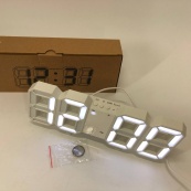 Годинник настільний LY-1089 з білим підсвічуванням LED білий, Годинник електронний світиться, Електронний годинник VST. Зображення №8