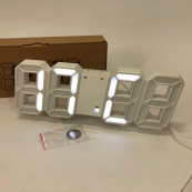 Годинник настільний LY-1089 з білим підсвічуванням LED білий, Годинник електронний світиться, Електронний годинник VST. Зображення №9