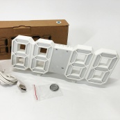 Годинник настільний LY-1089 з білим підсвічуванням LED білий, Годинник електронний світиться, Електронний годинник VST. Зображення №12