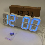 Часы настольные LY-1089 с белой LED подсветкой, синие, Часы настольные профессиональные электронные. Изображение №3