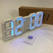 Часы настольные LY-1089 с белой LED подсветкой, синие, Часы настольные профессиональные электронные. Изображение №5