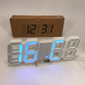 Часы настольные LY-1089 с белой LED подсветкой, синие, Часы настольные профессиональные электронные. Изображение №7